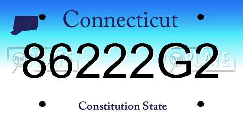 86222G2 Connecticut License Plate