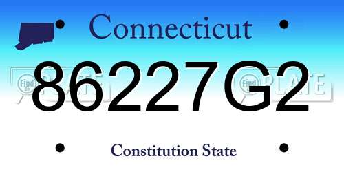 86227G2 Connecticut License Plate