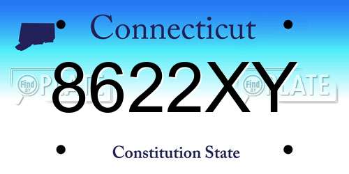 8622XY Connecticut License Plate