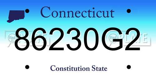 86230G2 Connecticut License Plate