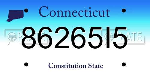 86265I5 Connecticut License Plate