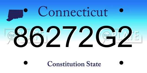 86272G2 Connecticut License Plate