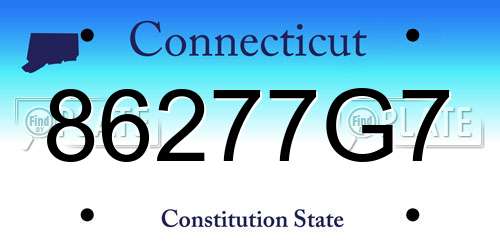 86277G7 Connecticut License Plate