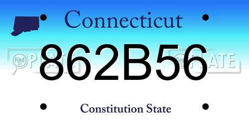 862B56 Connecticut License Plate