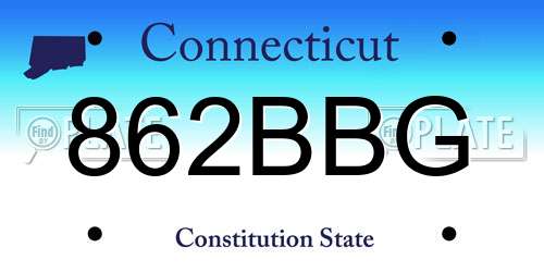 862BBG Connecticut License Plate