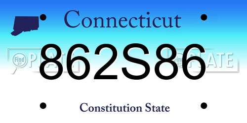 862S86 Connecticut License Plate