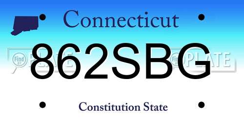 862SBG Connecticut License Plate