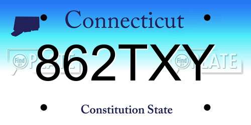 862TXY Connecticut License Plate