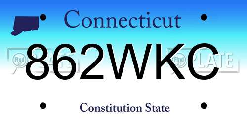 862WKC Connecticut License Plate