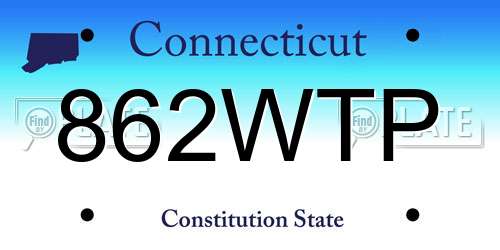 862WTP Connecticut License Plate