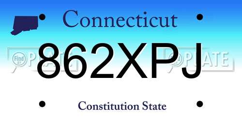 862XPJ Connecticut License Plate