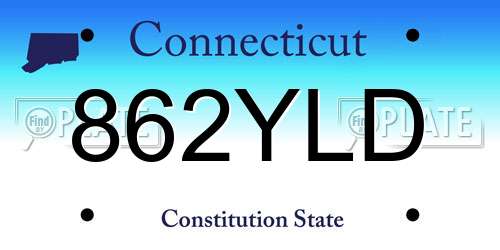 862YLD Connecticut License Plate