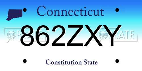 862ZXY Connecticut License Plate
