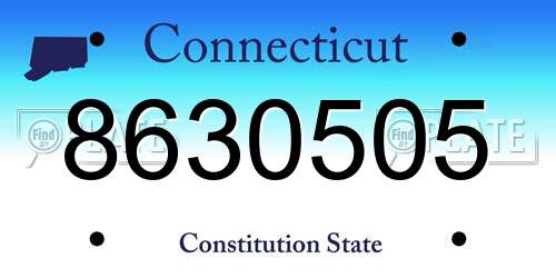 8630505 Connecticut License Plate