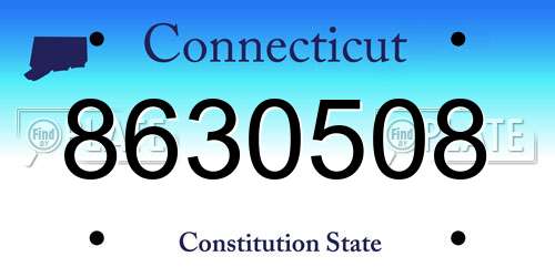 8630508 Connecticut License Plate