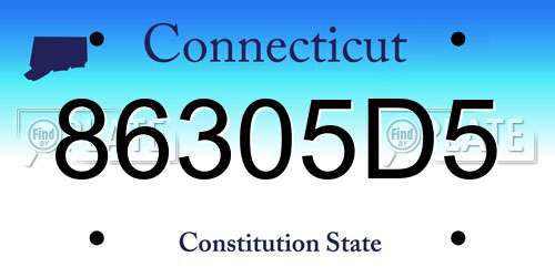 86305D5 Connecticut License Plate