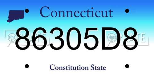 86305D8 Connecticut License Plate
