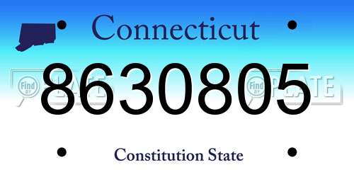8630805 Connecticut License Plate