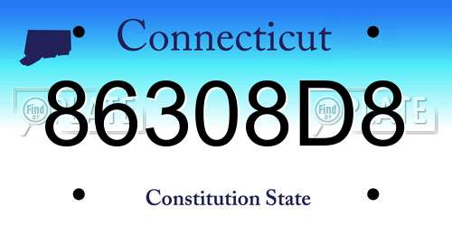 86308D8 Connecticut License Plate