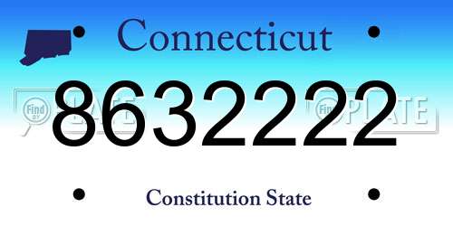 8632222 Connecticut License Plate