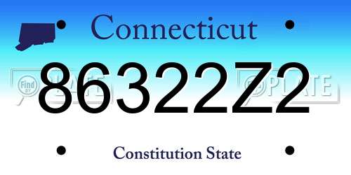 86322Z2 Connecticut License Plate