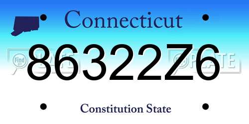 86322Z6 Connecticut License Plate