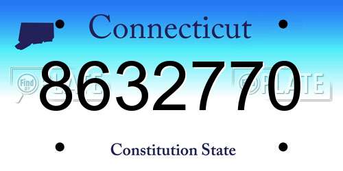 8632770 Connecticut License Plate