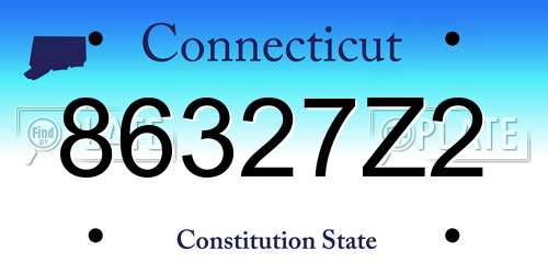 86327Z2 Connecticut License Plate
