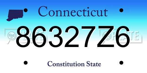 86327Z6 Connecticut License Plate