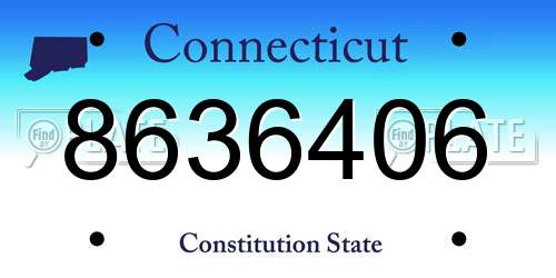 8636406 Connecticut License Plate