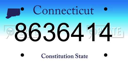 8636414 Connecticut License Plate