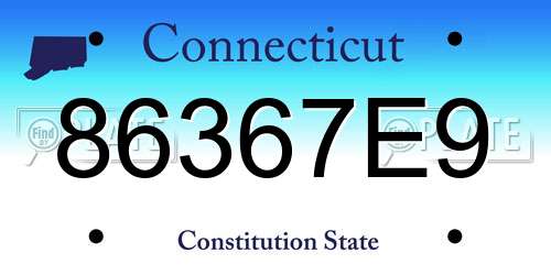 86367E9 Connecticut License Plate