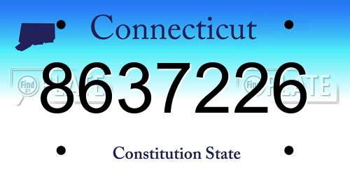 8637226 Connecticut License Plate
