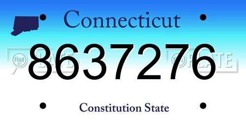 8637276 Connecticut License Plate