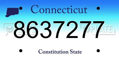 8637277 Connecticut License Plate
