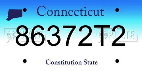 86372T2 Connecticut License Plate