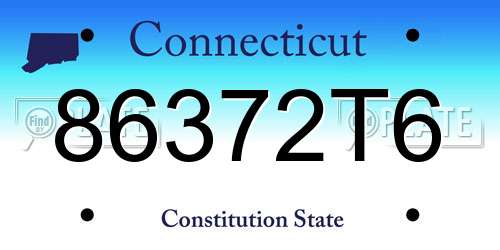 86372T6 Connecticut License Plate