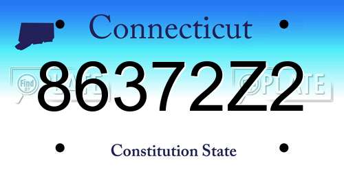 86372Z2 Connecticut License Plate