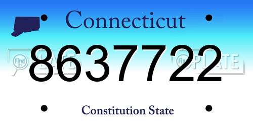 8637722 Connecticut License Plate