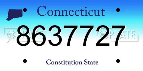 8637727 Connecticut License Plate
