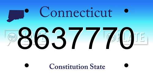 8637770 Connecticut License Plate
