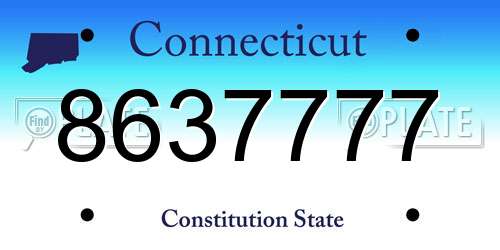 8637777 Connecticut License Plate