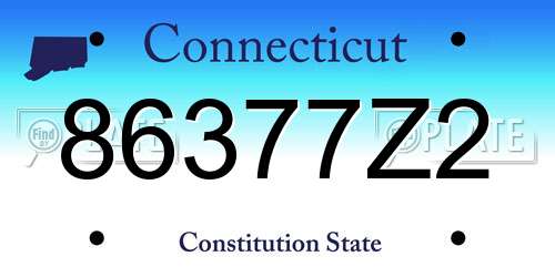 86377Z2 Connecticut License Plate