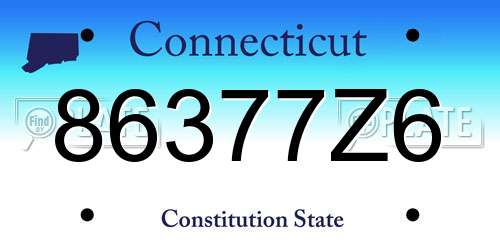 86377Z6 Connecticut License Plate