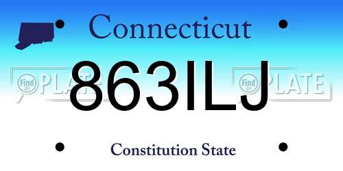 863ILJ Connecticut License Plate