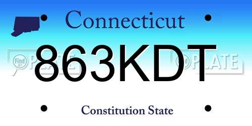 863KDT Connecticut License Plate