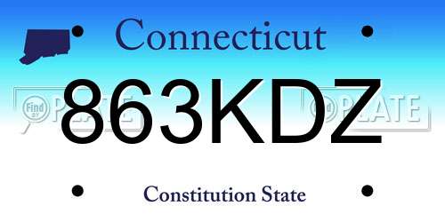 863KDZ Connecticut License Plate