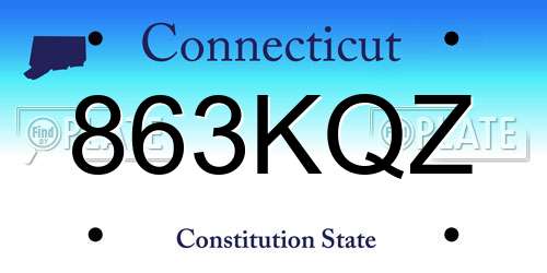 863KQZ Connecticut License Plate