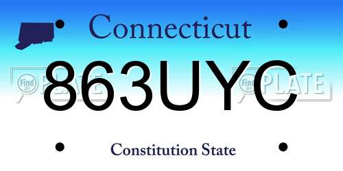 863UYC Connecticut License Plate