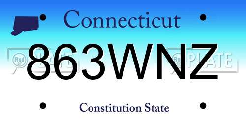 863WNZ Connecticut License Plate